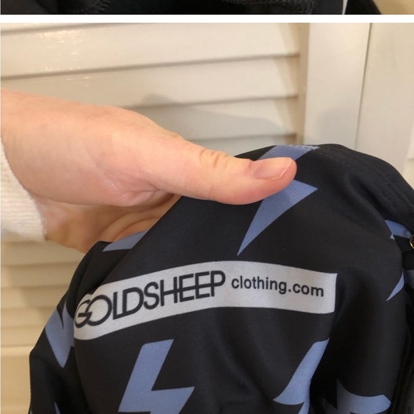 NWT Goldsheep Lightning Fit GS Bolt Blue Leggings Medium - Picture 11 of 11